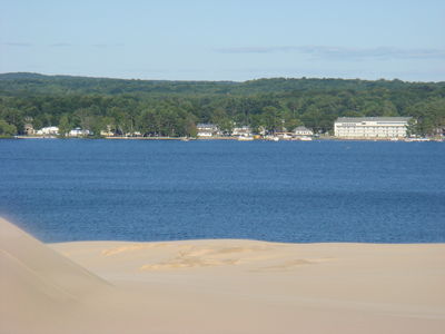 Looking Back Across Silver Lake
Taken from the dunes.  Our motel is pretty much in the center.  (Taken Friday, July 20.)
