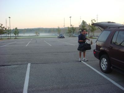 Mike
Mike packs up the car, in the morning mist
