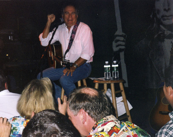 From Listener Francis, NY
"A photo of Jimmy during the show at Stephen Talkhouse. I'm the other bald guy. The bar holds maybe 200 maximun and seats 50. Having been a phan since '75, It was a dream come true."
