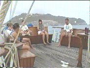 We stake out our spot at the bow