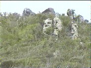 The Easter Island heads look on