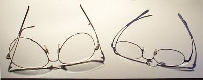 My glasses menagerie:  old on the left, new on the right