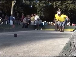 Greg displays his bocce form