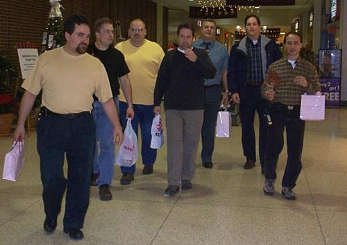 The Guys go shopping: Greg, Joe, Bill, Mike, Marty, Don, Larry